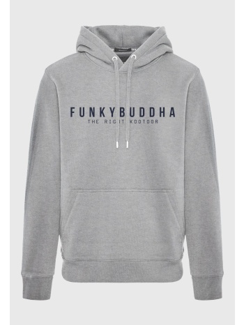 φούτερ με κουκούλα και τύπωμα στο στήθος