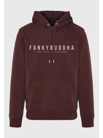 φούτερ με κουκούλα και τύπωμα στο στήθος