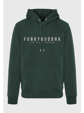 φούτερ με κουκούλα και τύπωμα στο στήθος