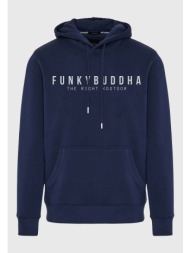 φούτερ με κουκούλα και τύπωμα στο στήθος