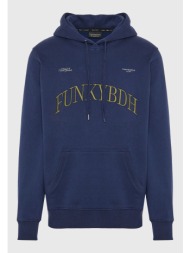 φούτερ με κουκούλα και τύπωμα στο στήθος