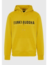 regular fit φούτερ με κουκούλα και funky buddha κέντημα