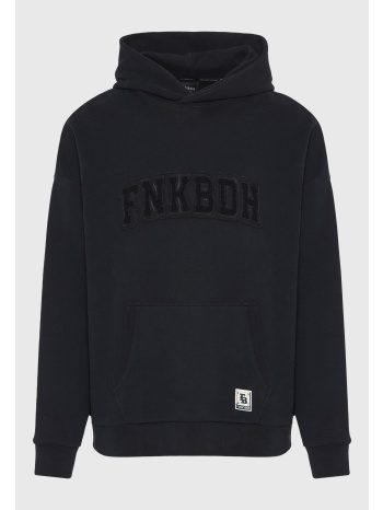 φούτερ με κουκούλα και τύπωμα στο στήθος