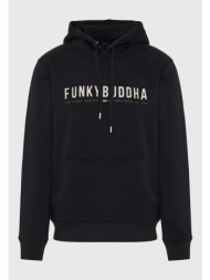 regular fit φούτερ με κουκούλα και funky buddha κέντημα