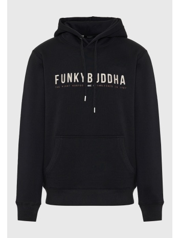 regular fit φούτερ με κουκούλα και funky buddha κέντημα