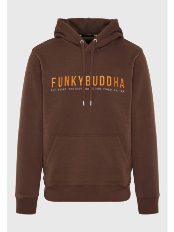regular fit φούτερ με κουκούλα και funky buddha κέντημα