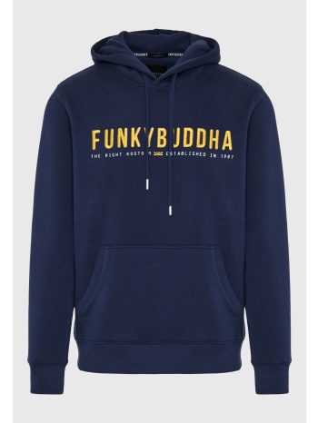 regular fit φούτερ με κουκούλα και funky buddha κέντημα