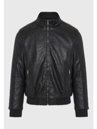 ανδρικό biker μπουφάν με λάστιχο στη μέση