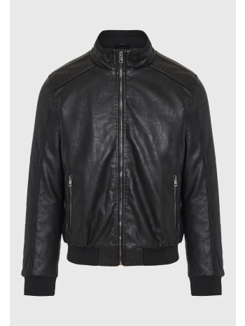 ανδρικό biker μπουφάν με λάστιχο στη μέση