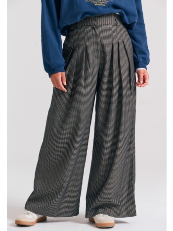 loose fit ψηλόμεση καρό παντελόνα