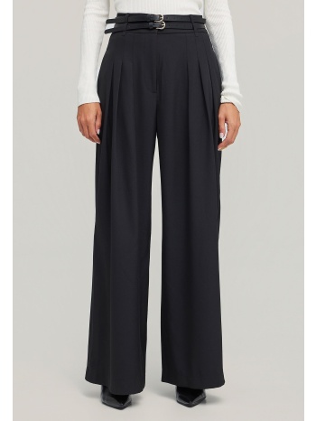 loose fit ψηλόμεση μονόχρωμη παντελόνα