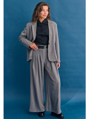 loose fit ψηλόμεση μονόχρωμη παντελόνα