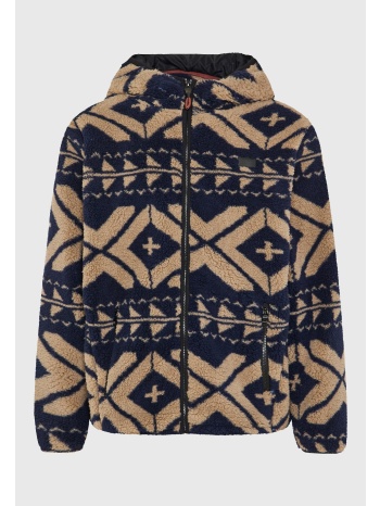 oversized fleece ζακέτα φούτερ και τσέπες με φερμουάρ