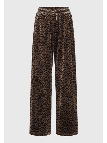 βελουτε παντελόνι φόρμας με animal print