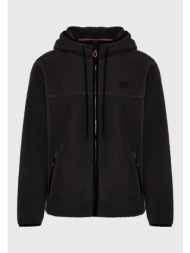 sustainable relaxed fit fleece ζακέτα φούτερ με τσέπες και φερμουάρ