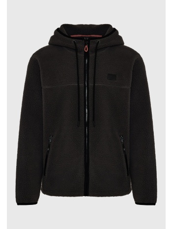 sustainable relaxed fit fleece ζακέτα φούτερ με τσέπες και