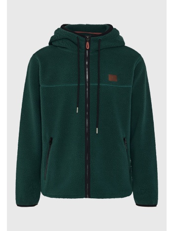 sustainable relaxed fit fleece ζακέτα φούτερ με τσέπες και