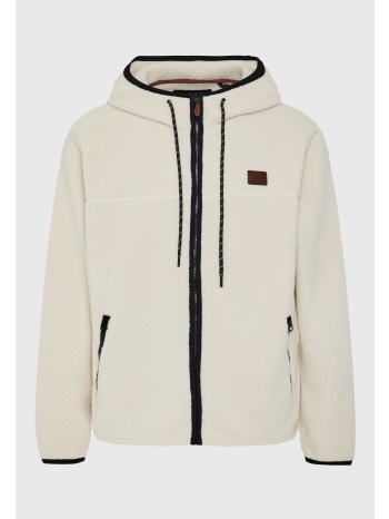 sustainable relaxed fit fleece ζακέτα φούτερ με τσέπες και