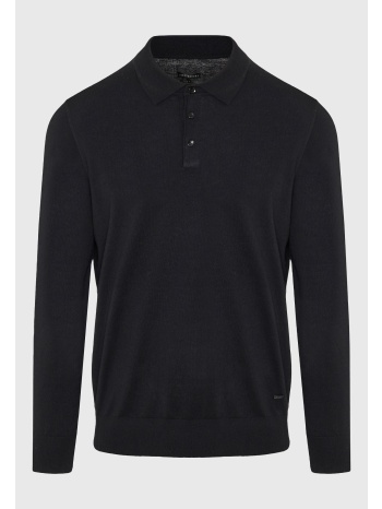 μακρυμάνικη πόλο μπλούζα σε πλεκτό ύφασμα