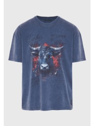 oversized t-shirt με μοντέρνο τύπωμα