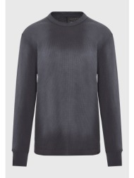 relaxed fit μονόχρωμη μακρυμάνικη μπλούζα