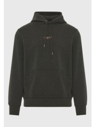 ανδρικό φούτερ με κουκούλα και κεντητό λογότυπο στο στήθος