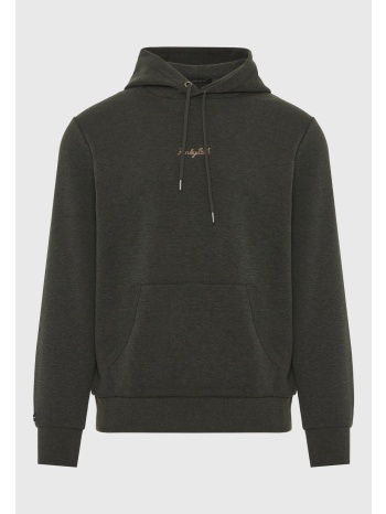 ανδρικό φούτερ με κουκούλα και κεντητό λογότυπο στο στήθος