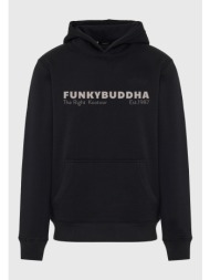 φούτερ με κουκούλα και τύπωμα στο στήθος