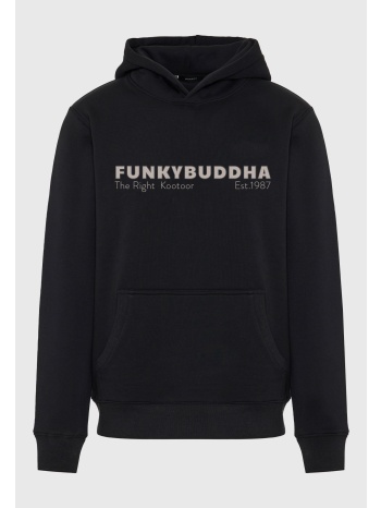 φούτερ με κουκούλα και τύπωμα στο στήθος