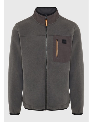 sustainable fleece ζακέτα με τσέπη στο στήθος και φερμουάρ