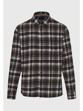 flannel καρό πουκάμισο με τσέπη στο στήθος