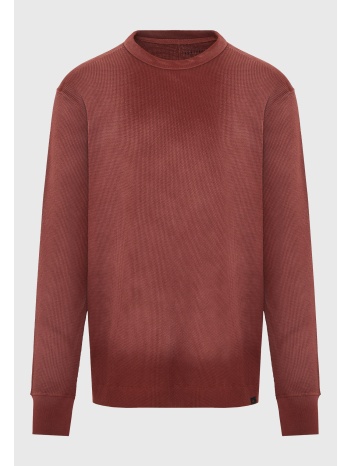 relaxed fit μονόχρωμη μακρυμάνικη μπλούζα