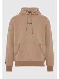 ανδρικό φούτερ με κουκούλα και κεντητό λογότυπο στο στήθος