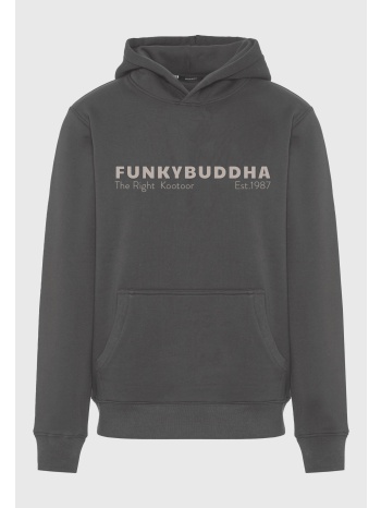 φούτερ με κουκούλα και τύπωμα στο στήθος