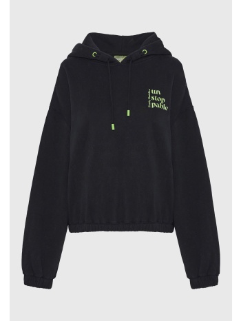 relaxed fit φούτερ με κουκούλα και τύπωμα