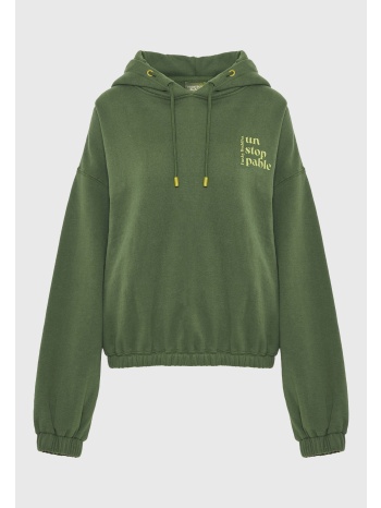 relaxed fit φούτερ με κουκούλα και τύπωμα