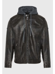 ανδρικό biker μπουφάν με κουκούλα