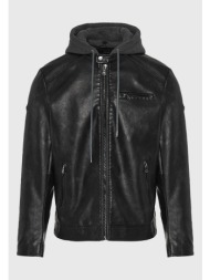 ανδρικό biker μπουφάν με κουκούλα