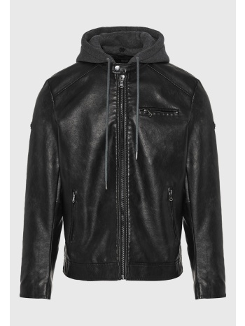 ανδρικό biker μπουφάν με κουκούλα