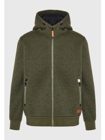 ανδρική μονόχρωμη ζακέτα φούτερ με κουκούλα