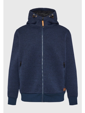 ανδρική μονόχρωμη ζακέτα φούτερ με κουκούλα