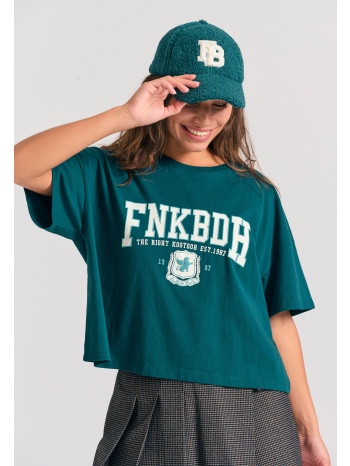 βαμβακερό t-shirt με varsity λογότυπο