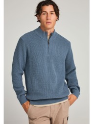 ανδρικό half-zip πλεκτό πουλόβερ