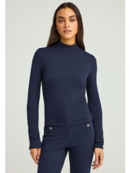 πλεκτη rib μπλούζα ...