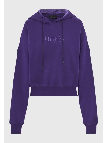 φούτερ με κουκούλα και κεντητό λογότυπο