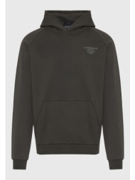 φούτερ με κουκούλα και διακριτικό τύπωμα στο στήθος