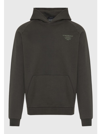 φούτερ με κουκούλα και διακριτικό τύπωμα στο στήθος