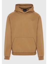 φούτερ με κουκούλα και διακριτικό τύπωμα στο στήθος