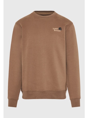 ανδρικό φούτερ με λαιμόκοψη και τύπωμα στην πλάτη