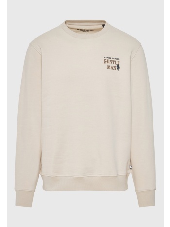 ανδρικό φούτερ με λαιμόκοψη και τύπωμα στην πλάτη